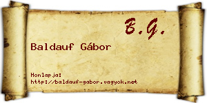 Baldauf Gábor névjegykártya